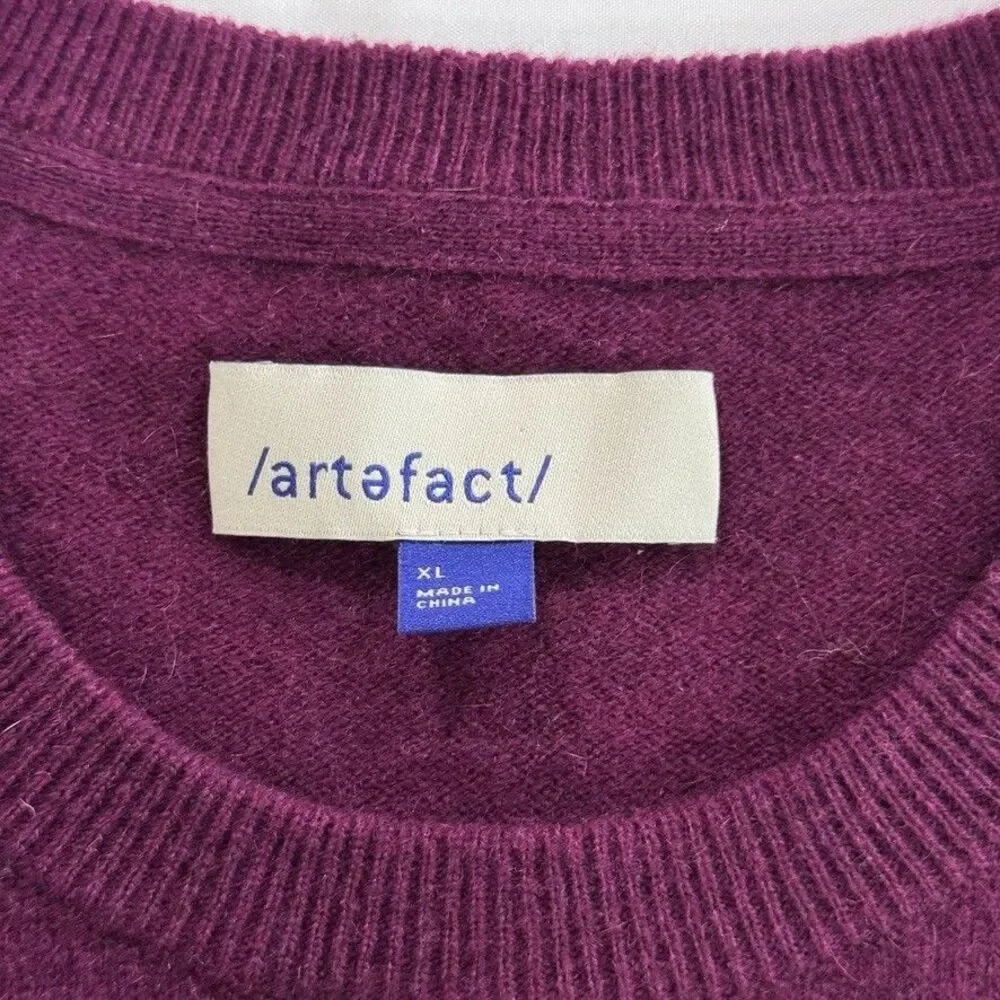 Artefact 100% Cashmere Crew Neck Sweater Burgundy Men’s XL